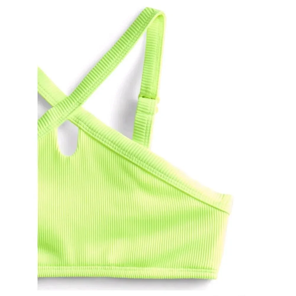 Weekend Academy Girls Solid Rib Bikini Swim Set 2-piece,Sizes XS (4-5)